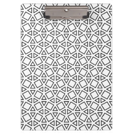 Moderne Zwart-Wit Geometrisch Driehoekpatroon Klembord