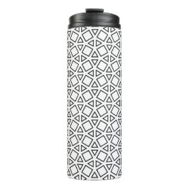 Moderne Zwart-Wit Geometrisch Driehoekpatroon Thermosbeker