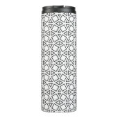 Moderne Zwart-Wit Geometrisch Driehoekpatroon Thermosbeker (Achterkant)