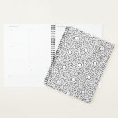 Moderne Zwart-Wit Geometrisch Mandala Patroon Planner (Display)