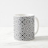 Moderne Zwart-Wit Geometrisch Patroon Koffiemok (Voorkant rechts)