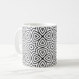 Moderne Zwart-Wit Geometrisch Patroon  Koffiemok