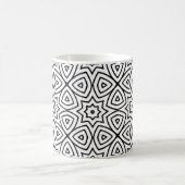 Moderne Zwart-Wit Geometrisch Patroon Koffiemok (Center)