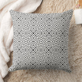 Moderne Zwart-Wit Geometrisch Patroon Kussen