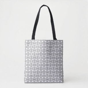 Moderne zwart-wit geometrische driehoek patroon tote bag
