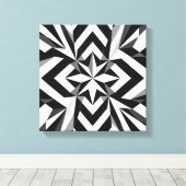 Moderne zwart-wit geometrische kunst aan de muur canvas afdruk (Insitu (Houten vloer))