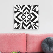 Moderne zwart-wit geometrische kunst aan de muur canvas afdruk (Insitu (Woonkamer))