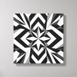 Moderne zwart-wit geometrische kunst aan de muur canvas afdruk