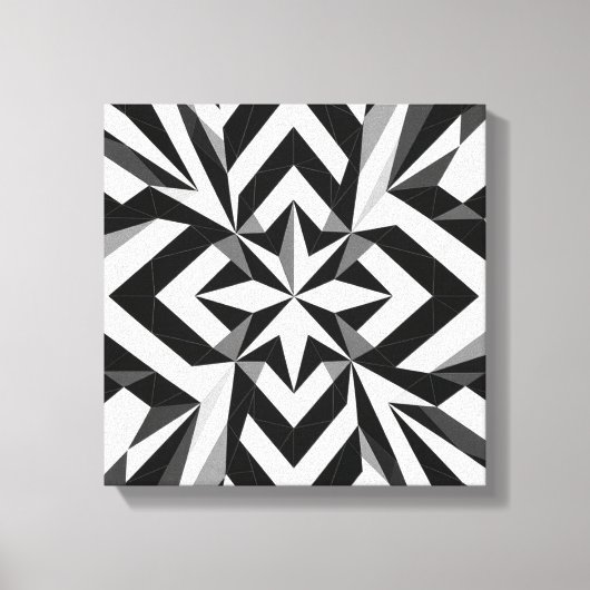 Moderne zwart-wit geometrische kunst aan de muur canvas afdruk (Voorkant)