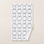 Moderne zwart-wit geometrische patroon bad handdoek (Handdoek)
