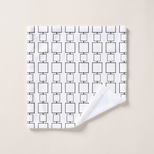 Moderne zwart-wit geometrische patroon bad handdoek (Wasdoekje)
