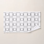 Moderne zwart-wit geometrische patroon bad handdoek (Handdoek)