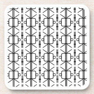 Moderne zwart-wit geometrische patroon bier onderzetter
