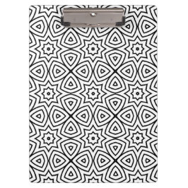 Moderne zwart-wit geometrische patroon klembord