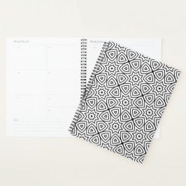 Moderne zwart-wit geometrische patroon planner