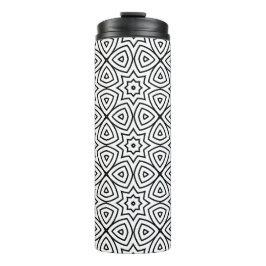 Moderne zwart-wit geometrische patroon thermosbeker