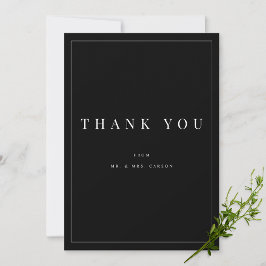 Moderne Zwart & Wit Gepersonaliseerde Dankkaart Bedankkaart