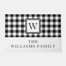 Moderne zwart-wit geplakte familienaam