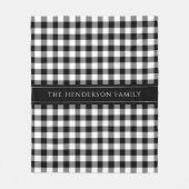 Moderne zwart-wit geplakte familienaam fleece deken (Voorkant)