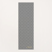 Moderne zwart wit geruit monogram oefening yogamat (Voorkant)