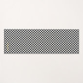 Moderne zwart wit geruit monogram oefening yogamat (Voorkant (horizontaal))