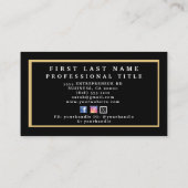 Moderne Zwart-Wit Gestreepte Bloemen Bedrijfswagen Visitekaartje (Achterkant)