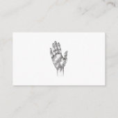 Moderne Zwart-wit getatoeëerde Hand Tattoo Artist Visitekaartje (Achterkant)