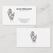 Moderne Zwart-wit getatoeëerde Hand Tattoo Artist Visitekaartje (Voorkant / Achterkant)