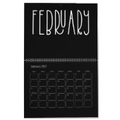 Moderne zwart-wit gevulde kalender (Feb 2027)