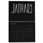 Moderne zwart-wit gevulde kalender (Jan 2027)