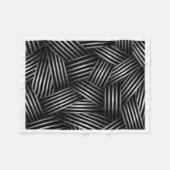 Moderne zwart-wit geweven strepen fleece deken (Voorkant (Horizontaal))