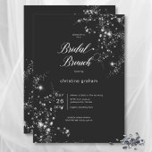 Moderne Zwart & Wit Glam Diamonds Bruidsbrunch Kaart