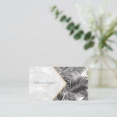 Moderne zwart wit goud palmboom architect visitekaartje (Staand voorkant)