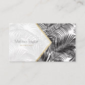 Moderne zwart wit goud palmboom architect visitekaartje (Voorkant)