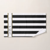 Moderne Zwart Wit Goud strepen badkamer Bad Handdoek (Handdoek)