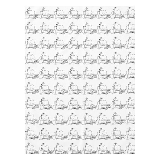 Moderne zwart-wit grafiek U bent uitgenodigd patro Tafelkleed (Voorkant)