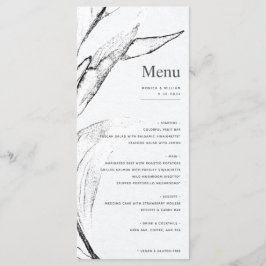 Moderne zwart-wit grafische blad grafische Huwelij Menu