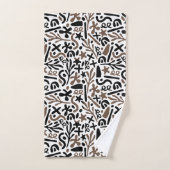 Moderne zwart wit grijs abstract bad handdoek (Handdoek)