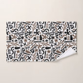 Moderne zwart wit grijs abstract bad handdoek (Handdoek)