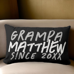 Moderne zwart-wit grunge voor de coole Grampa Kussen