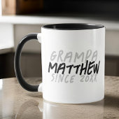 Moderne zwart-wit grunge voor de coole Grampa Mok