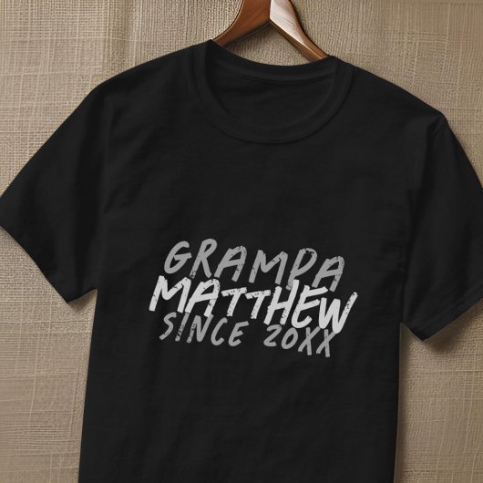 Moderne zwart-wit grunge voor de coole Grampa T-shirt