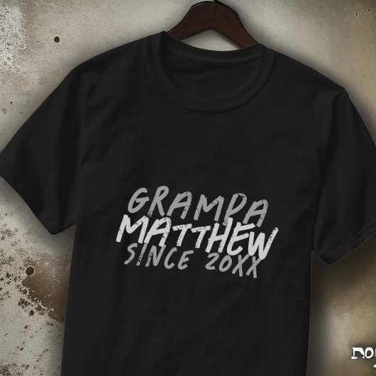 Moderne zwart-wit grunge voor de coole Grampa T-shirt