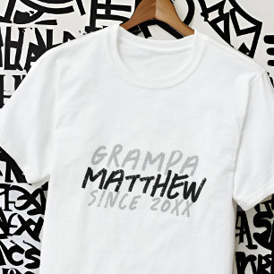 Moderne zwart-wit grunge voor de coole Grampa T-shirt