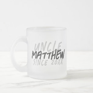 Moderne zwart-wit grunge voor de koele oom matglas koffiemok