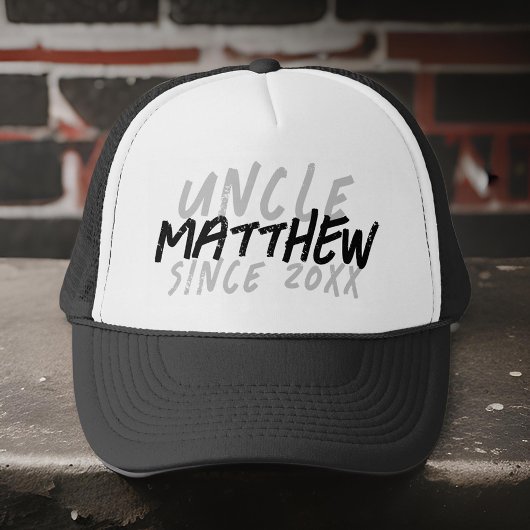 Moderne zwart-wit grunge voor de koele oom trucker pet