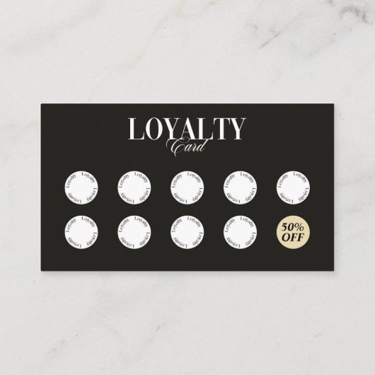  moderne zwart-wit haar loyaliteit Kaart Kortingskaartje (Achterkant)