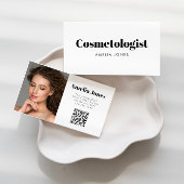 Moderne Zwart Wit Haar Salon Foto Visitekaartje