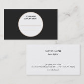 Moderne zwart-wit haarsalon Afspraakkaart Afsprakenkaartje (Voorkant / Achterkant)