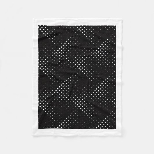 Moderne zwart-wit halftoonpuntpatroon throw fleece deken (Voorkant)